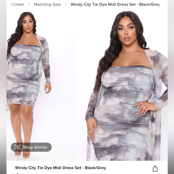 Fashion Nova Dresses & Skirts - Windy City tie dye midi dress set